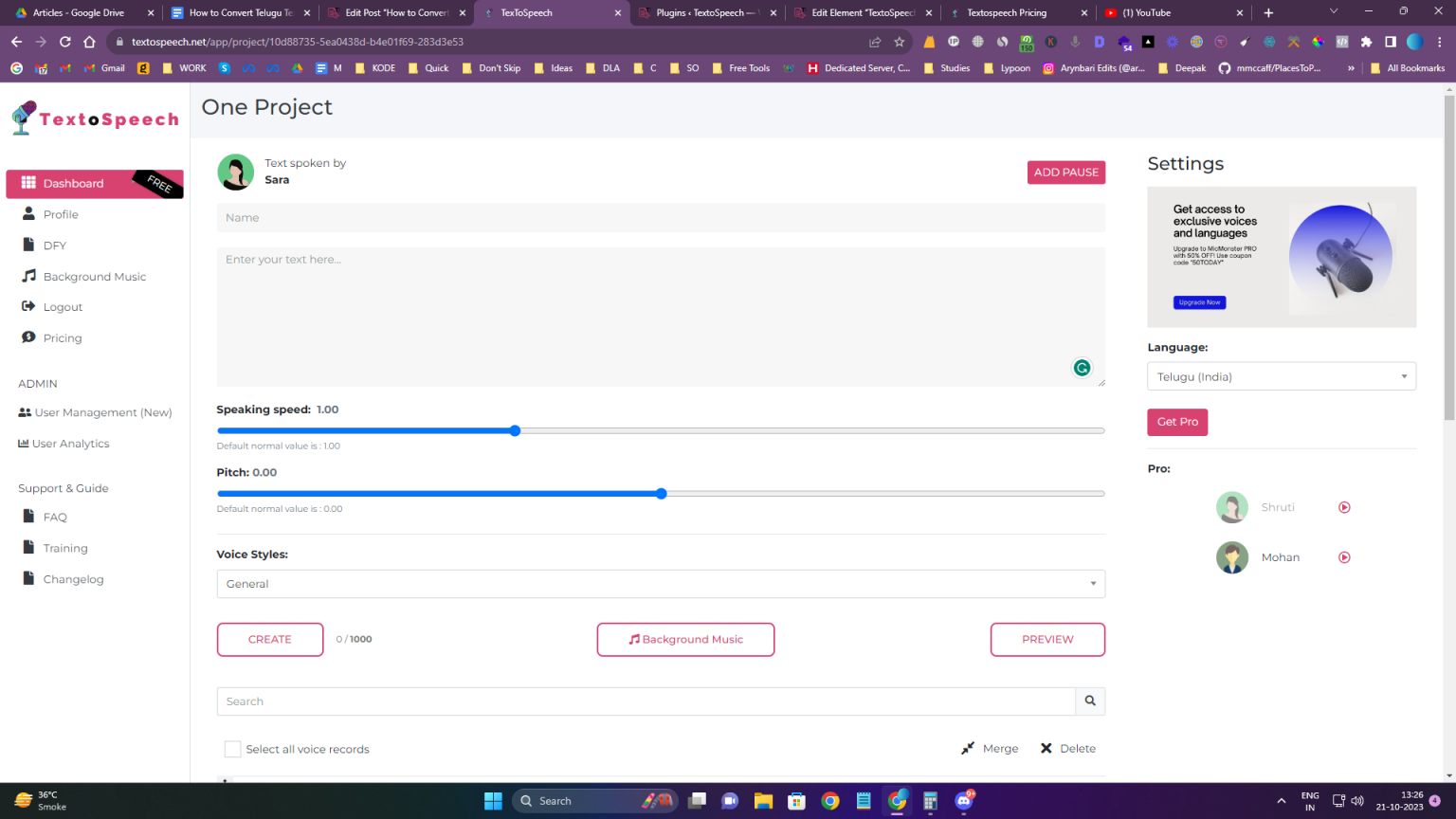 How to convert text into telugu voice with ai voice generator