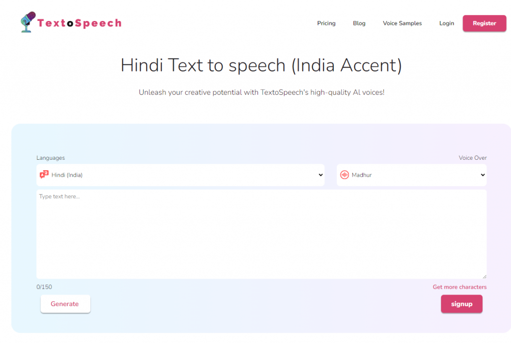 text to speech software for hindi language