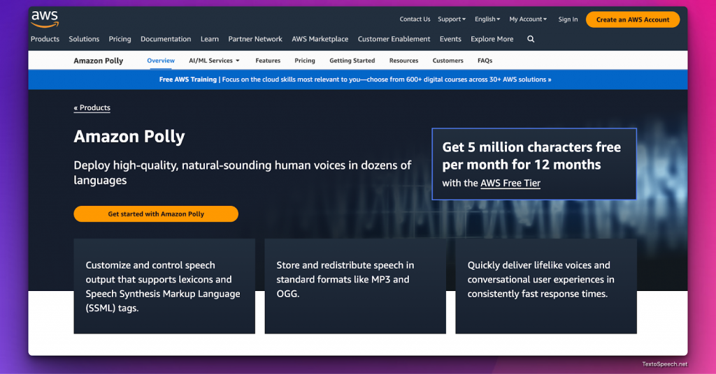 Amazon Polly Text to Speech